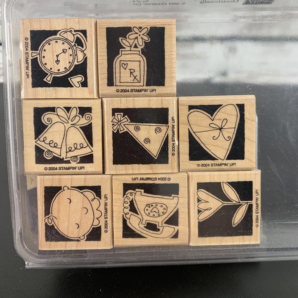 Occasionally 8 Pc - Stampin' Up‎ Wooden Stamp Set [2004]